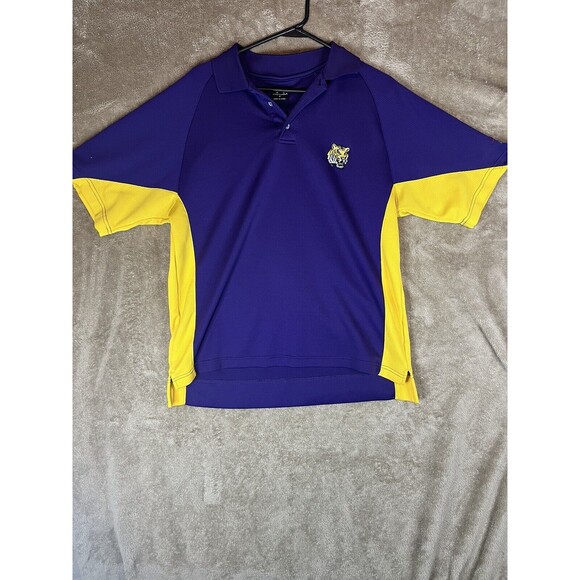 P2 By Pro Player Louisiana State University Tigers Purple/Gold Polo Men's Size M - Picture 1 of 7